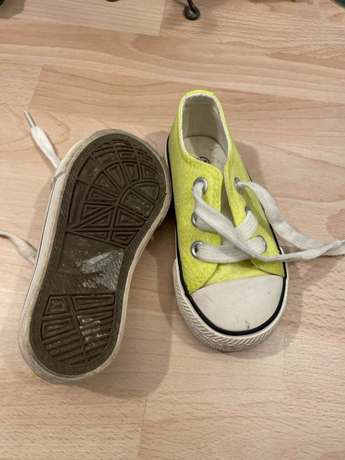 Baskets toiles jaune 21 - photo numéro 3