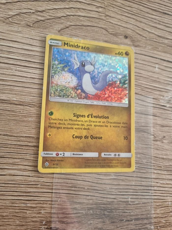 Carte pokémon minidraco holo 9/12 année 2018