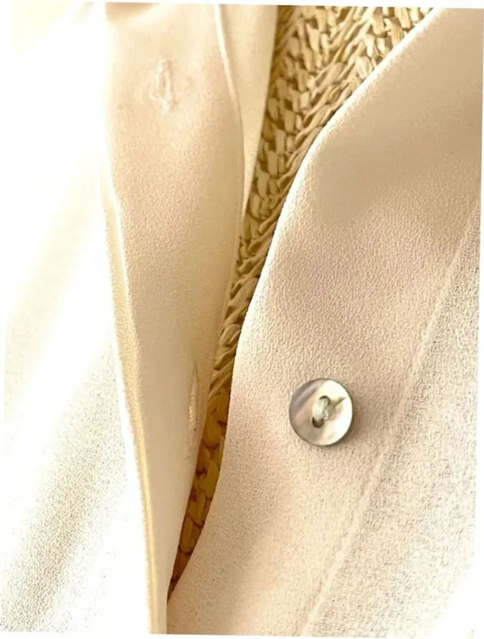 Sublime chemise blouse chic neuve Zara blanc écru et passementerie bordure noir - photo numéro 9