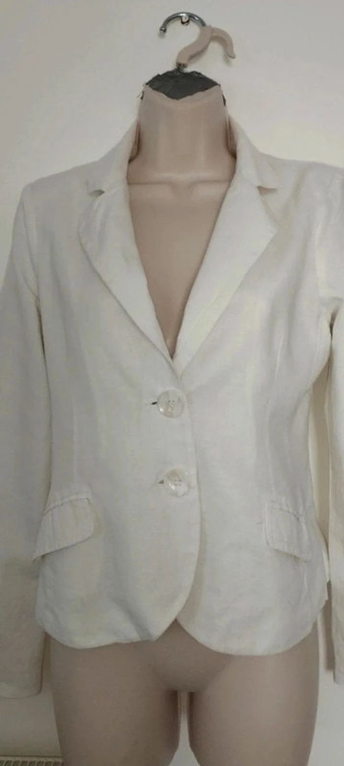 Veste tailleur blanche - photo numéro 2