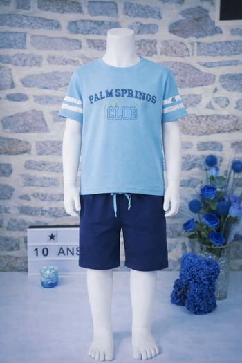Pyjashort " Palm Spring Club " bleu et marine Garçon taille 10 ans marque TAO 🎸 