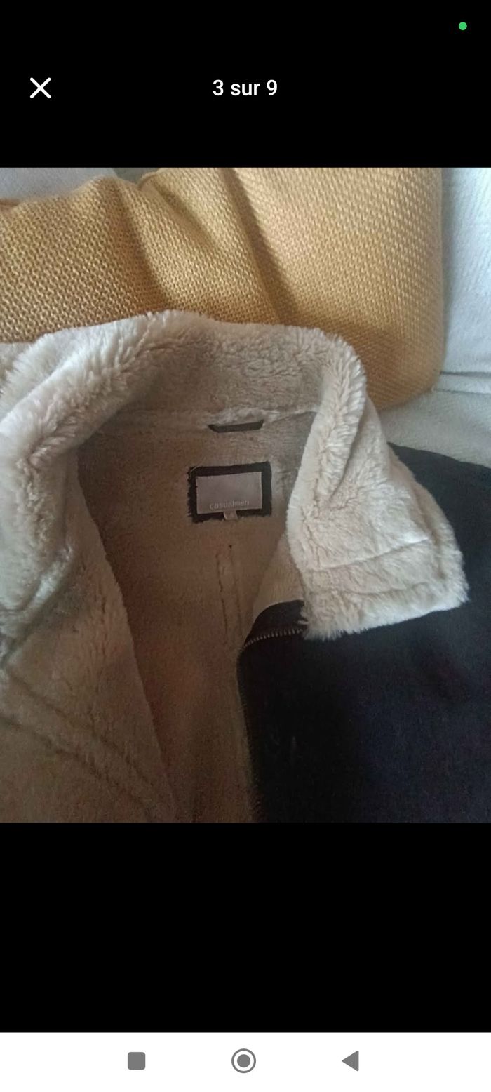 Blouson Veste aviateur en croûte de cuir - photo numéro 7