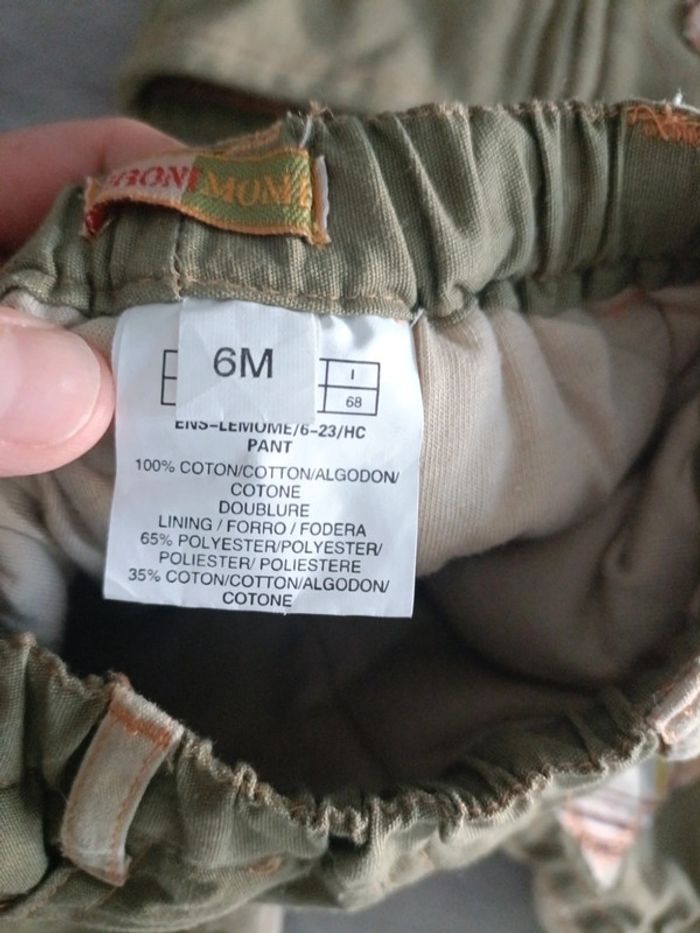 Ensemble vert veste à capuche et pantalon vert  Geroni Môme 6 mois - photo numéro 4