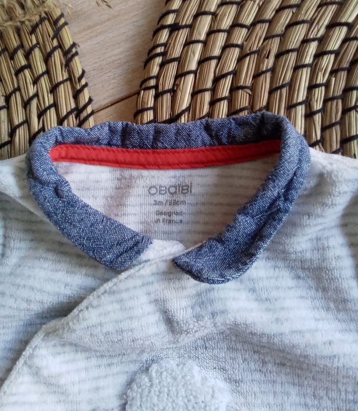 Lot babygro velours tons gris + 2 bodies assortis Obaibi - photo numéro 4