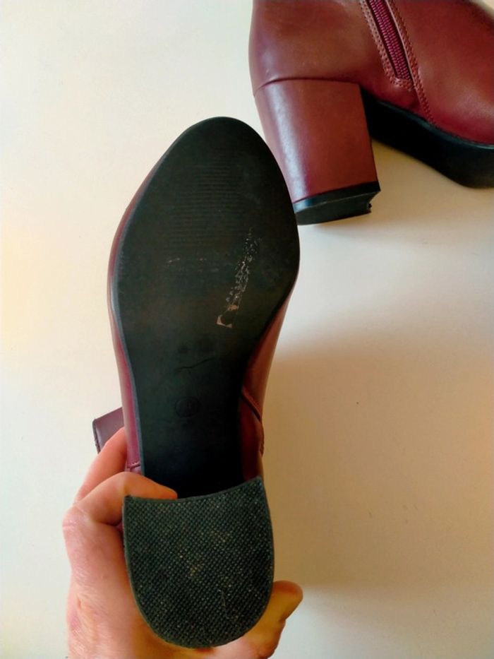 Bottines bordeaux à talons élégantes et tendance - photo numéro 3