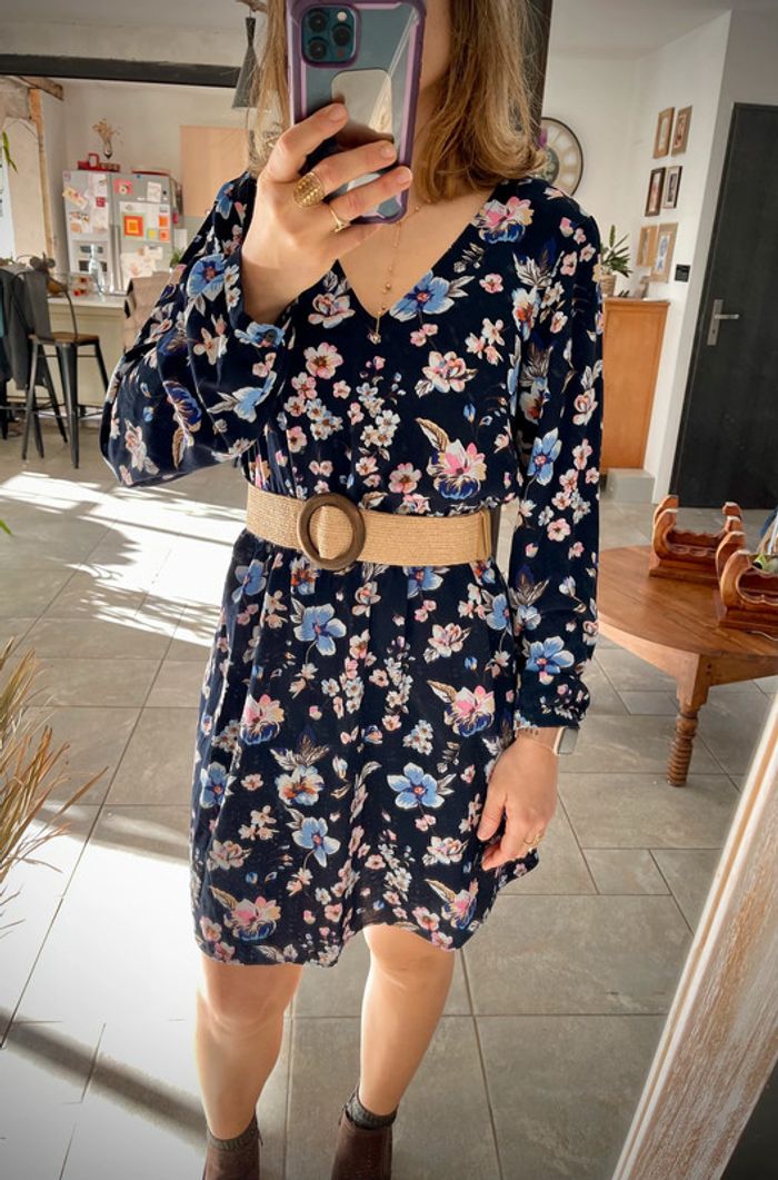Robe fleurie + ceinture