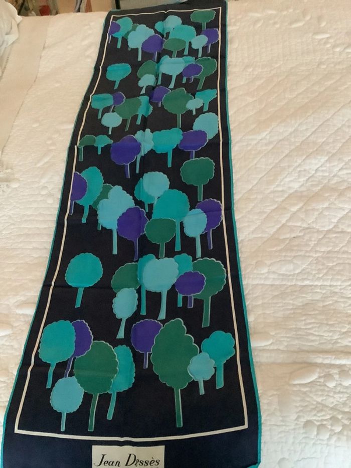 Foulard long en soie imprimée couturier Jean Dessès - photo numéro 2