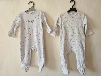 Lot de 2 pyjamas bébé fille hiver