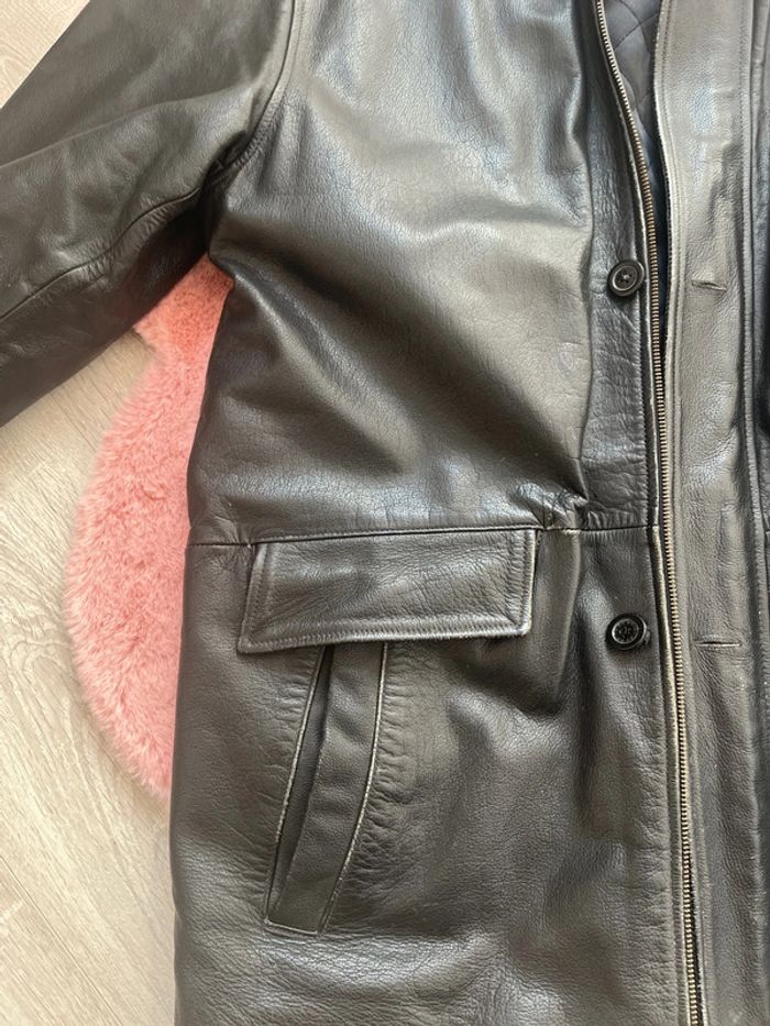 Veste cuir homme 50 noir - photo numéro 4