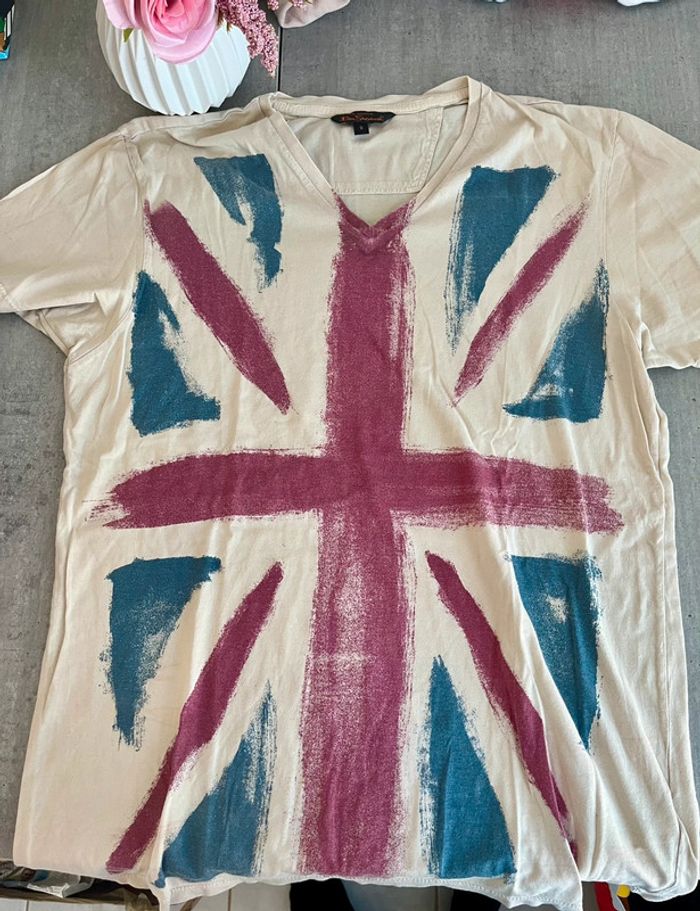 🇬🇧 T-shirt imprimé drapeau britannique effet peinture  taille S