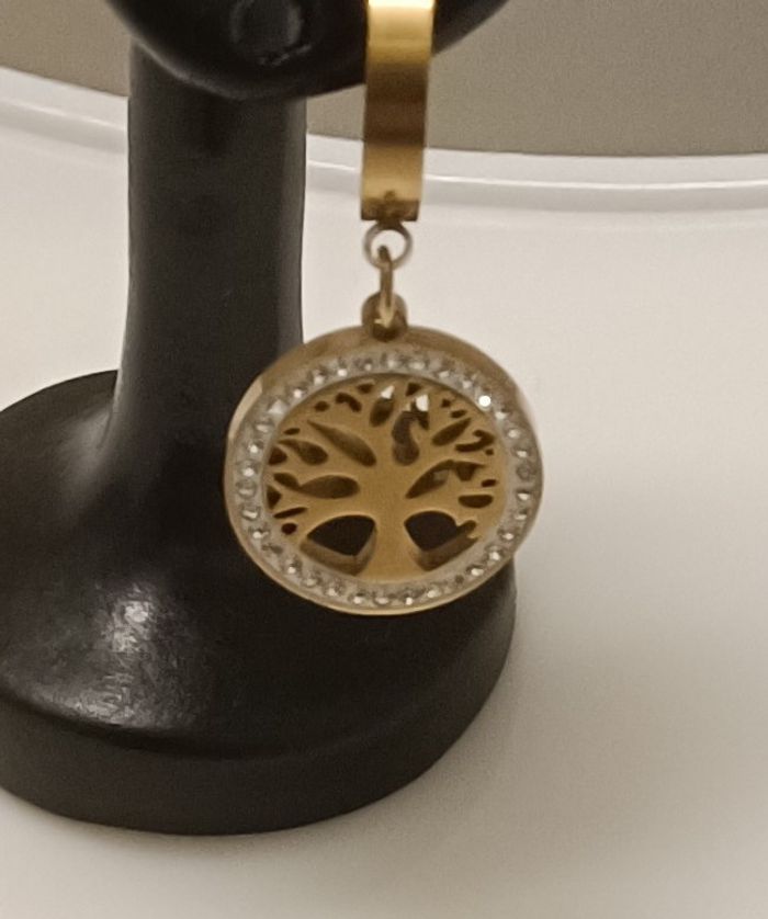 Boucles d'oreilles acier inoxydable plaqué or - photo numéro 6