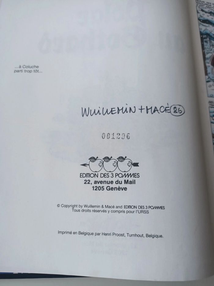 BD polar au gothard les aventures de Guillaume Tell tome 3 (Edition des 3 pommes) a priori dédicacée - photo numéro 3