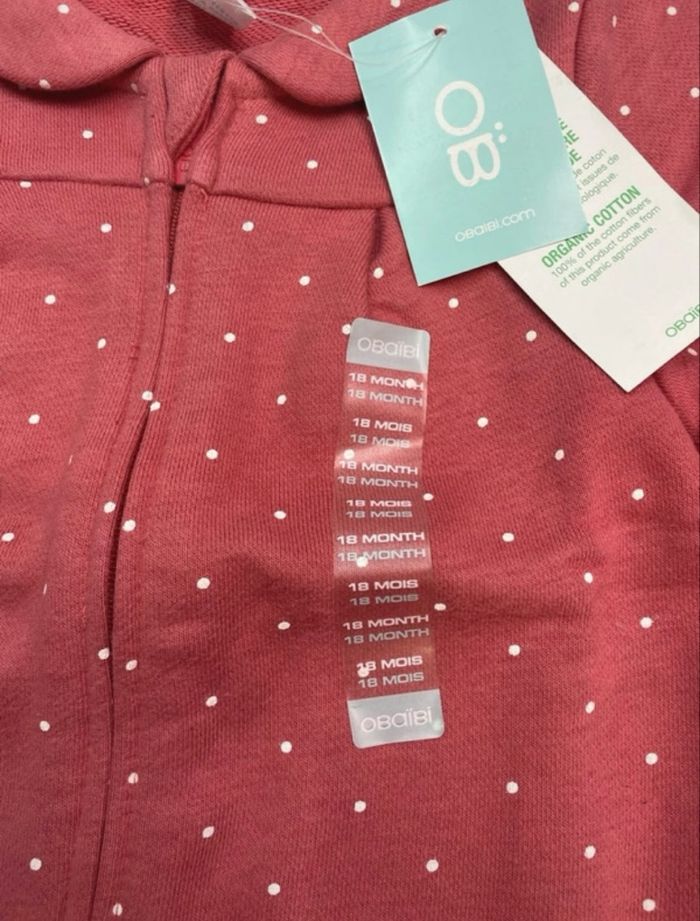 Gilet zippé bébé fille - neuf - Obaïbi - Taille 18 mois - photo numéro 3