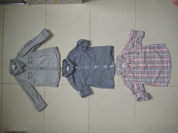 3 Chemises / Chemisettes garçon Obaïbi / Tape à l'oeil TAO 1 an / 12 mois en parfait état