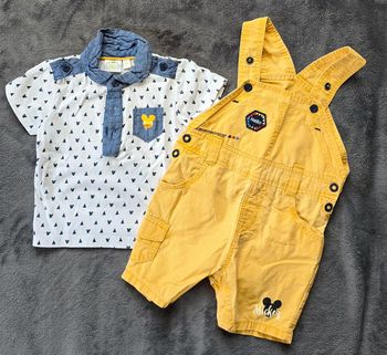 Ensemble salopette Mickey et son polo