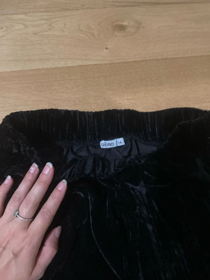 Pantalon évasé effet velours brillant - photo numéro 2