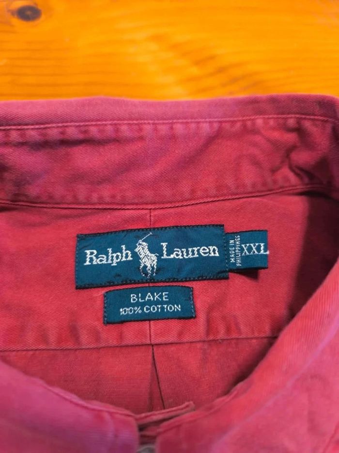 Chemise Ralph Lauren - Blake 100 % Cotton - Logo brodé marine - Bordeaux - Taille XXL - photo numéro 8