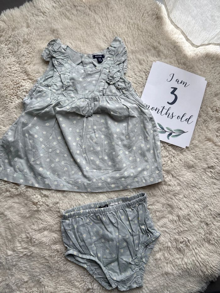 Ensemble robe bomber marguerite bleu kiabi 3 mois