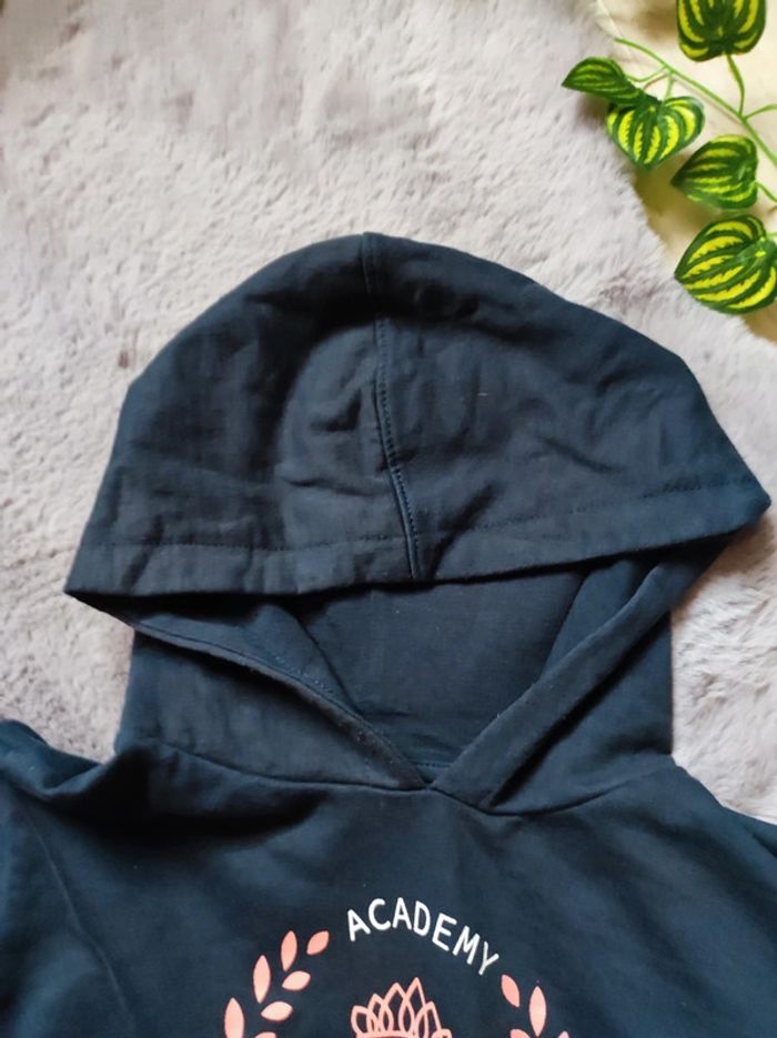 Sweat bleu et rose à capuche fille 8 ans - photo numéro 6