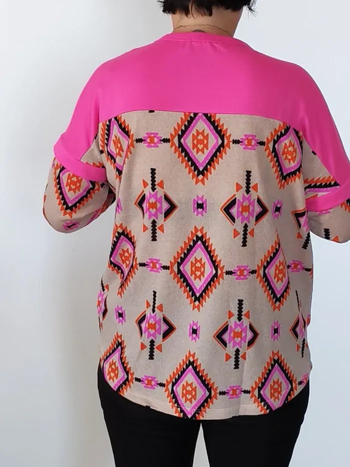 Sweat imprimé ethnique femme L – Staccato – Style coloré - photo numéro 2