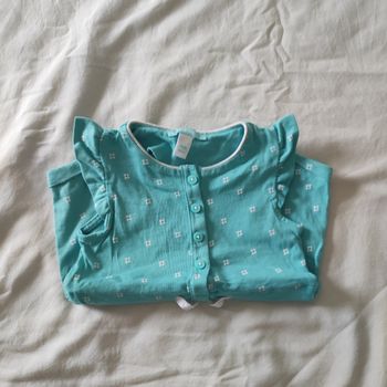 Combishort bébé Obaïbi 6 mois vert d’eau fleuri