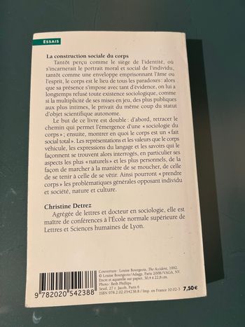 Livre la construction sociale du corps 