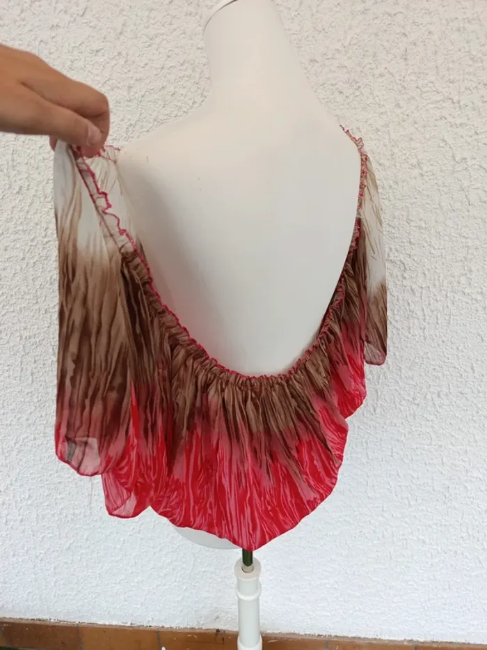 Top fluide transparent coloré taille 46/48 effet tye and dye - photo numéro 2