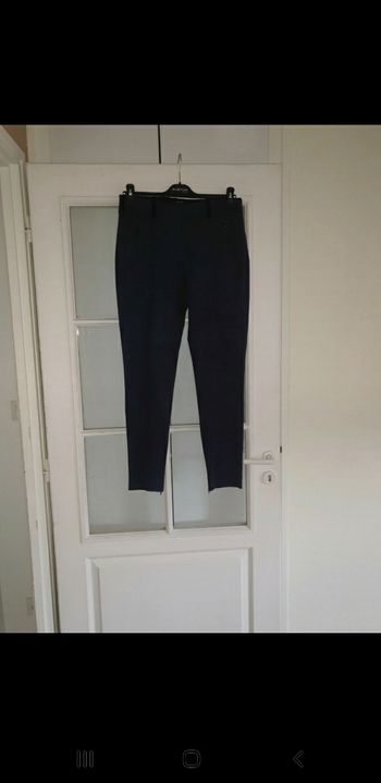 Pantalon effet velour marine