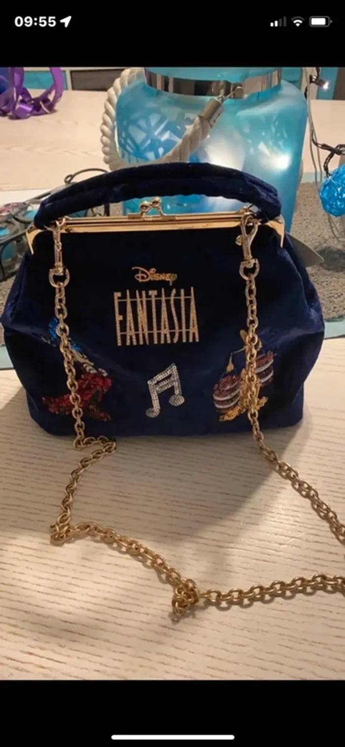 superbe sac bandoulière Disney Fantasia en velours neuf