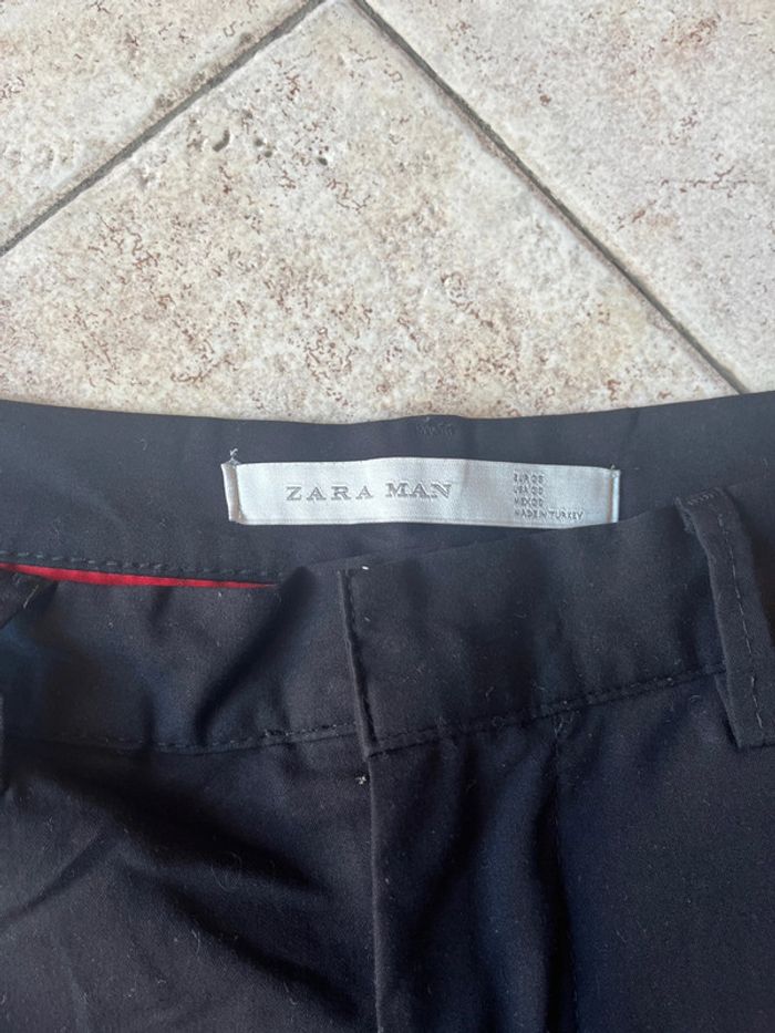 Pantalon à pince noir et rouge Zara 38 - photo numéro 5