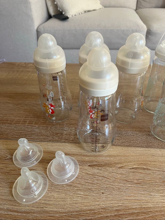 Lot de 9 biberons en verre - photo numéro 2