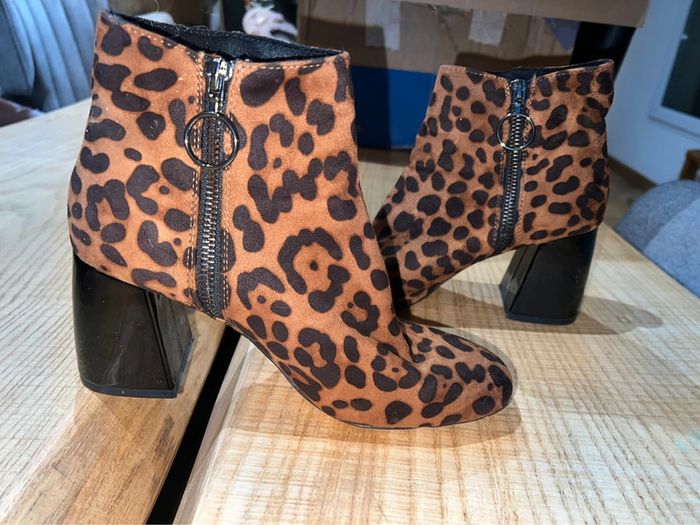 Bottes bottines stradivarius femme léopard daim p 37 chaussures