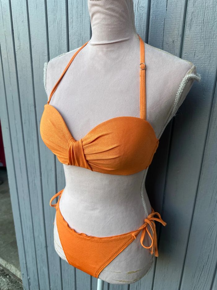 Maillot de bain bikini 2 pièces orange nacré - photo numéro 3