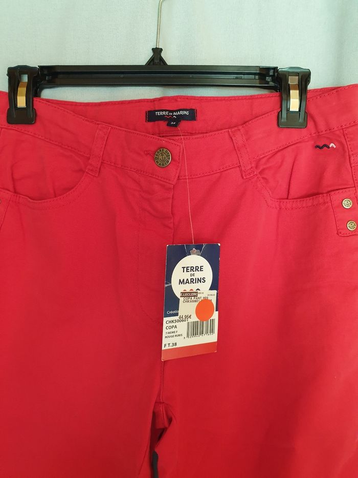 Jeans 7/8e Rouge femme Terre de Marins 38 - photo numéro 2