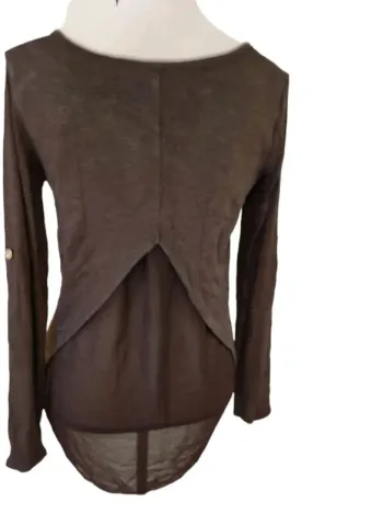 top marron  voile  transparent