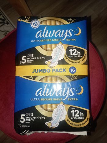 Always secure night taille 5 serviettes hygiéniques 