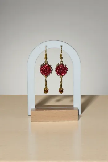 🌹 Boucles d’oreilles artisanales "Rose"  Acier inoxydable 🌹