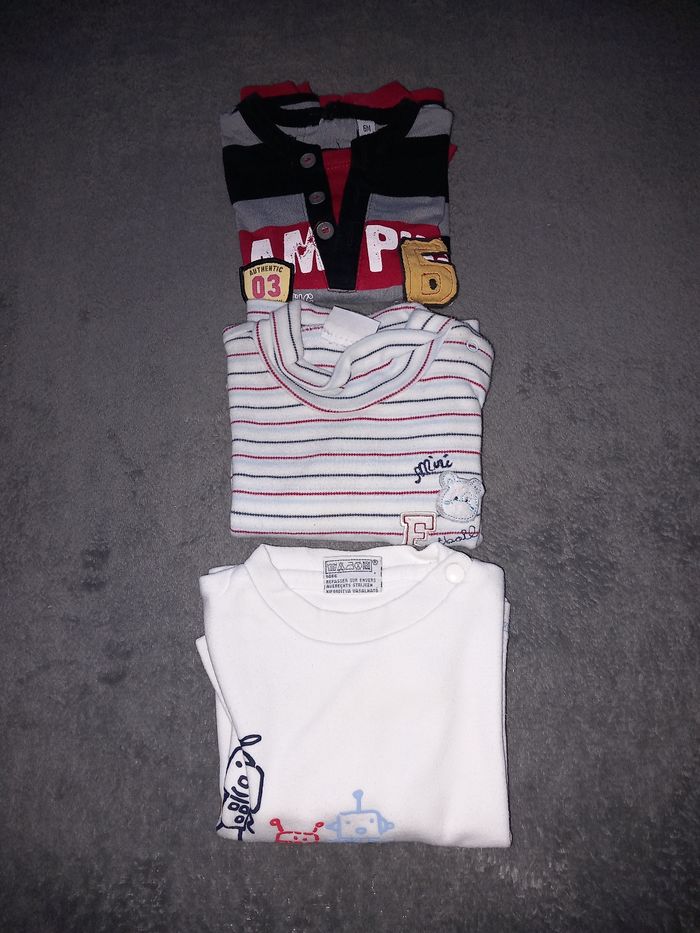 Lot de 3 polo manches longues 6 mois - photo numéro 2