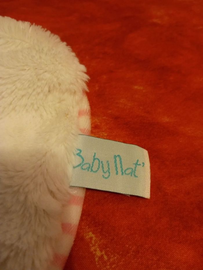 Doudou rond Baby nat tendre layette rayé rose - photo numéro 5