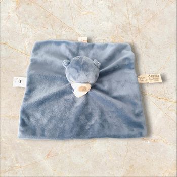 Doudou plat ours bleu monoprix