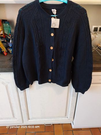  Cardigan en maille pointelle pur coton - LA REDOUTE COLLECTIONS - taille XL