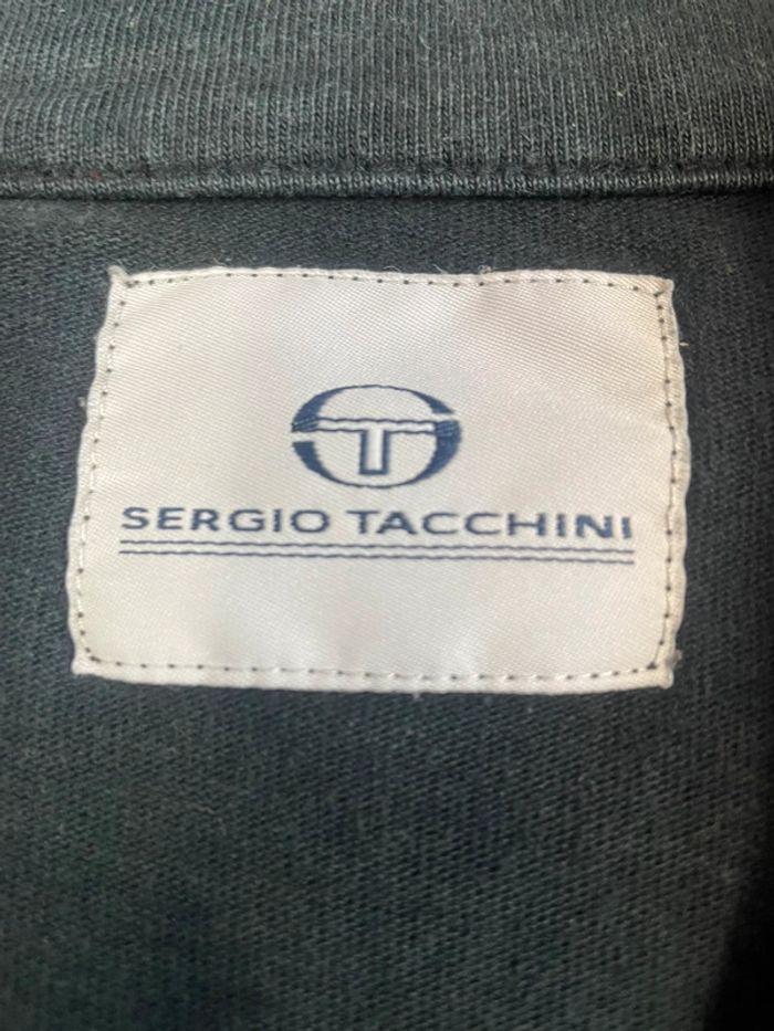 Veste survêtement Sergio Tacchini vintage noir et rouge taille L y2k logo brodé - photo numéro 7