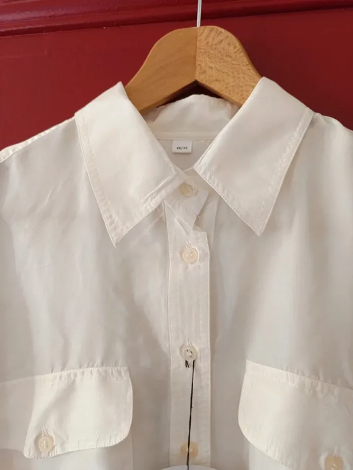Chemise 100% soie, couleur crème - photo numéro 3