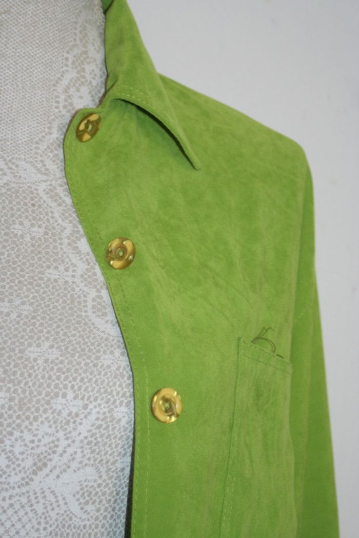 Chemise imitation daim verte - photo numéro 3