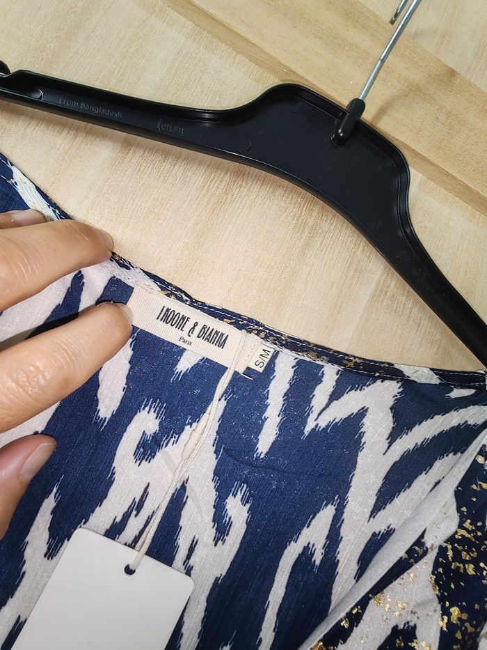 Robe longue taille 36 38 neuve marine et or - photo numéro 2