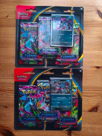 Lot 2 tripacks Pokémon Flammes fantasmagoriques ME2