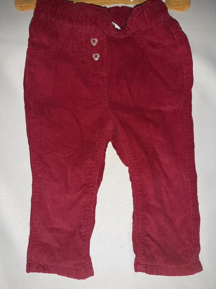 Ensemble hiver fille 9 mois - pantalon velours + sous-pull - Tape à l'Œil et DPAM - photo numéro 3