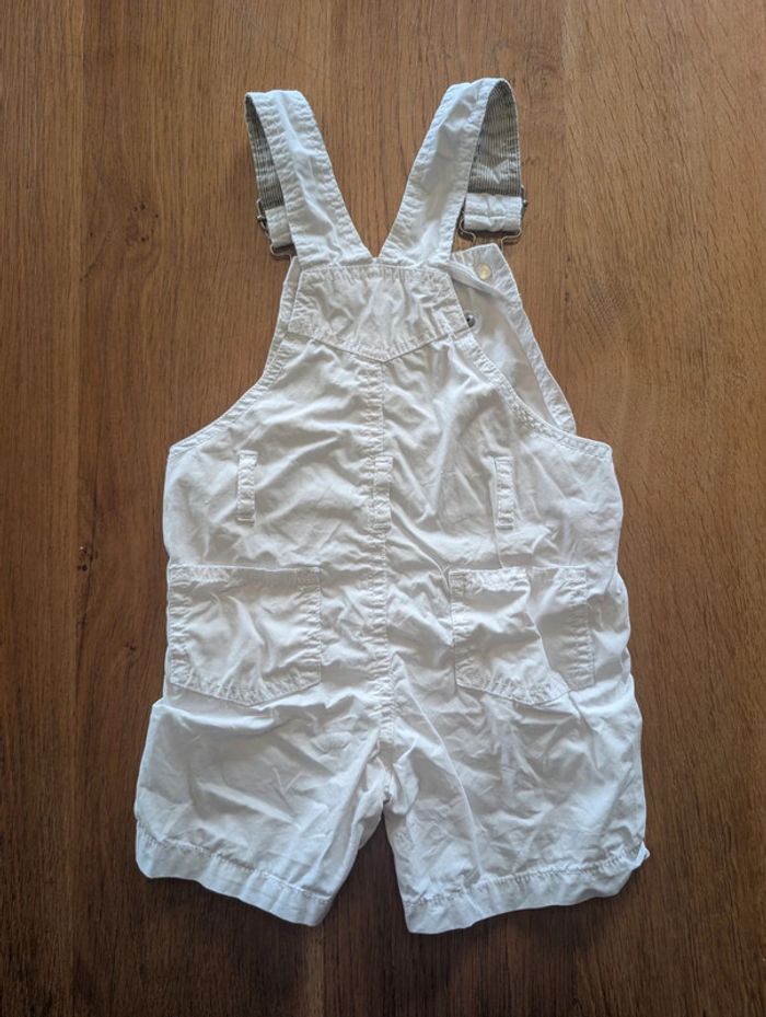 Salopette short en jean blanc 18 mois Bout'Chou - photo numéro 2