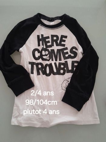 Haut ml garçon 2/4 ans 98/104cm