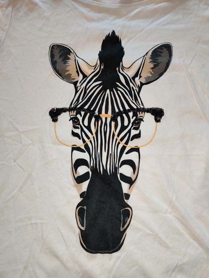 Tee-shirt zèbre Only 11-12 ans - photo numéro 2